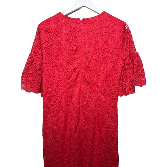Ann Taylor Pink Lace Overlay Short Sleeve Shift Dress Size 6 Work Party NWT - Picture 8 of 12